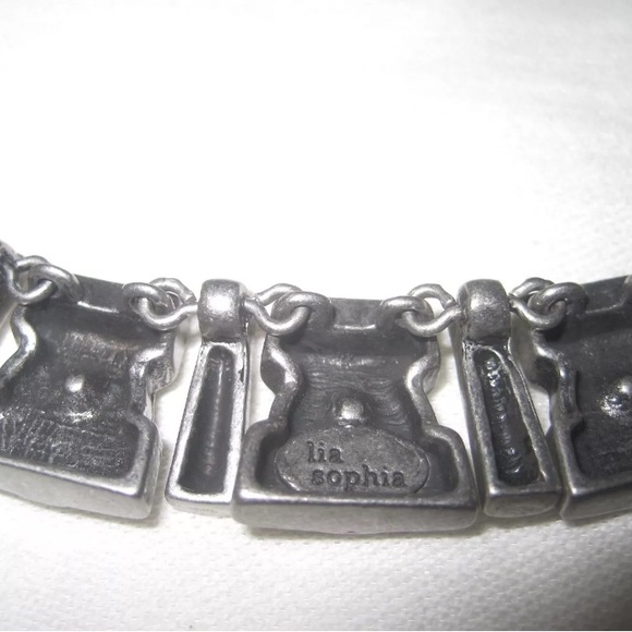 NEW w/ Tags Lia Sophia MATRIX Necklace Bib Choker Antique Retired - Picture 4 of 6